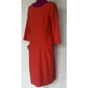 BODEN Riva Jacquard Ottoman Dress Coral Red Size 4R WW186